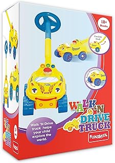 Giggles Funskool Walk N Drive Truck, Fun & Development Toy for Babies, Encourage Walking in Infants, Improve Balance & Coordination, Stimulate Senses, Multicolour, Gift Set for Kids, Ages 18+ Months