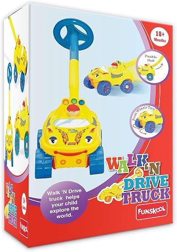 Giggles Funskool Walk N Drive Truck, Fun &amp; Development Toy for Babies, Encourage Walking in Infants, Improve Balance &amp; Coo...