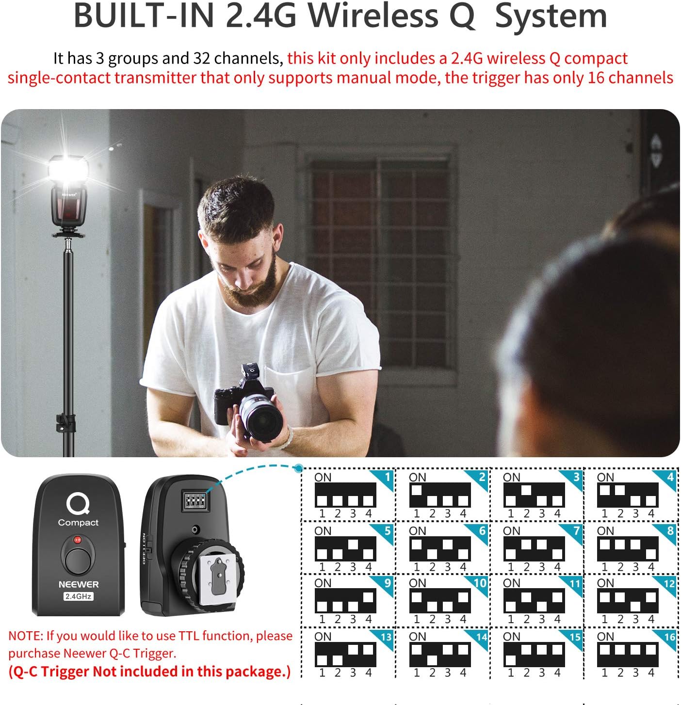 ❤ Crаzу Dеаlѕ Neewer NW655-C 2.4G HSS 1/8000s TTL GN58 Wireless Master Slave Flash Speedlite with Trigger Compatible with Canon DSLR 800D/750D/700D/650D/600D/7D2/7D/6D2/6D/5D4/5D3/5D2/5DS/1D4/1D3/80D/EOSR Cameras