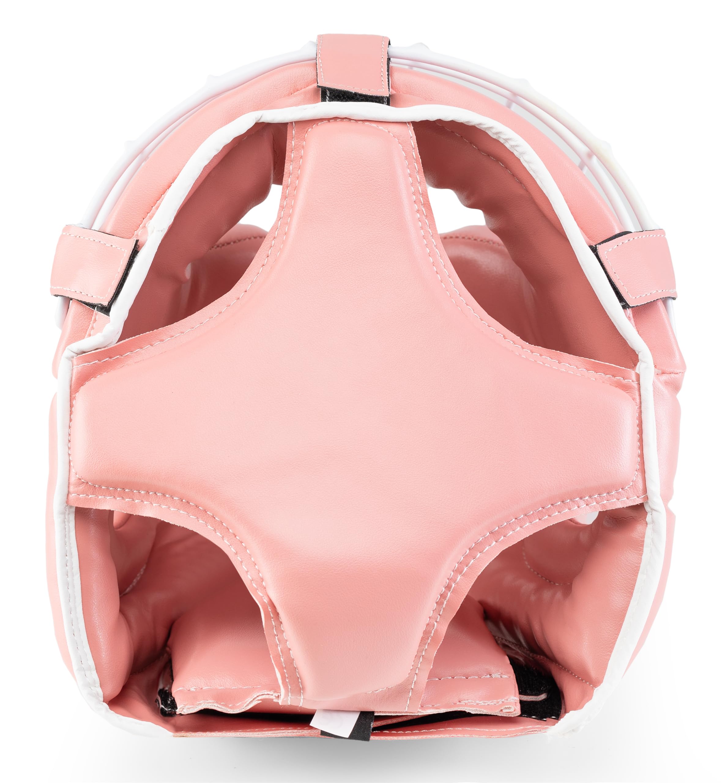 Evolution - Casco da boxe in similpelle con griglia in metallo, protezione per la testa, per kickboxing, arti marziali, MMA, allenamento boxe, sparring (rosa)