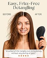 Vista 2 de Lily England Cepillos para el cabello para mujeres con cerdas flexibles, cepillo desenredante sin dolor para cabello rizado, grueso, liso y natural