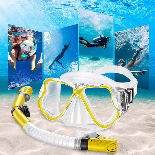 Miniatura 7 de Greatever Dry Snorkel Set,Panoramic Wide View,Anti-Fog Scuba Diving Mask,Professional Snorkeling Gear for Adults