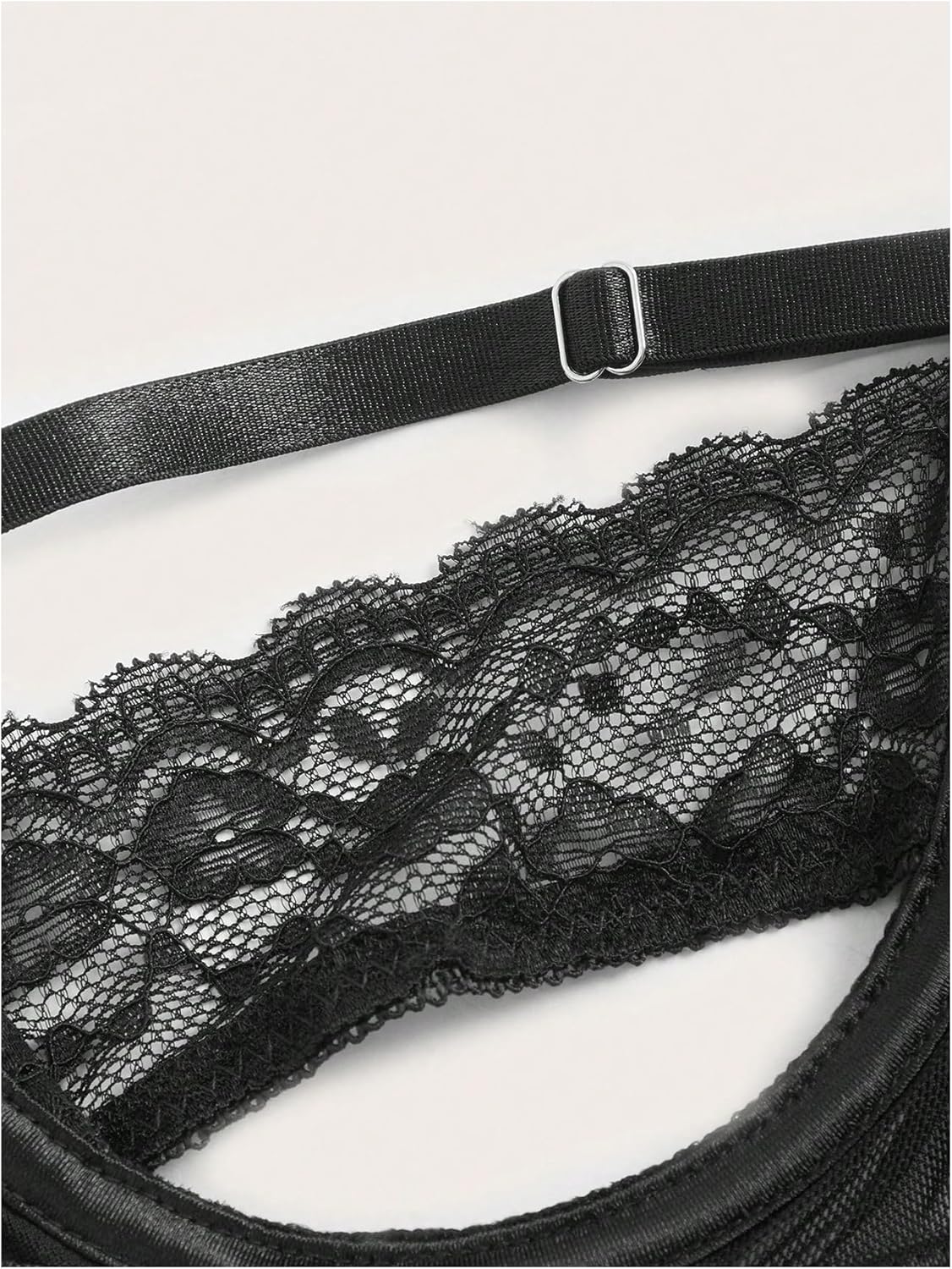 SHENHE Women's Cut Out Floral Lace Underwire Bra Spaghetti Strap Push Up Balconette Bras - Image 3