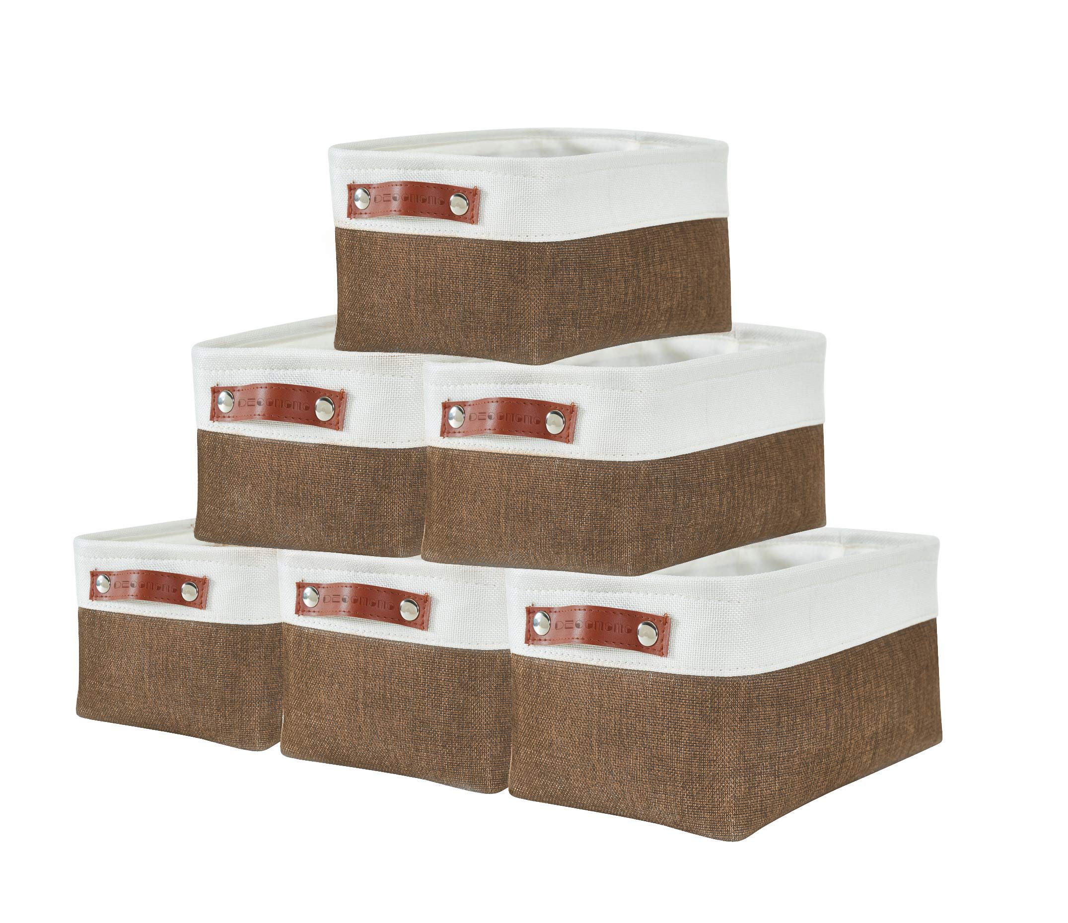 DECOMOMO Storage Baskets | Storage Boxes Fabric Organiser Storage for Wardrobe, Toys, Shelves, Office, Home & Nursery (Large Grey and White 15 x 11 x 9.5 – Set of 3) — view 45