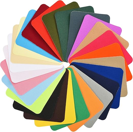 24 Toppe Termoadesive Per Jeans - 9.5x12.5 Cm, 12 Colori Per Riparare E Decorare - Foto 3