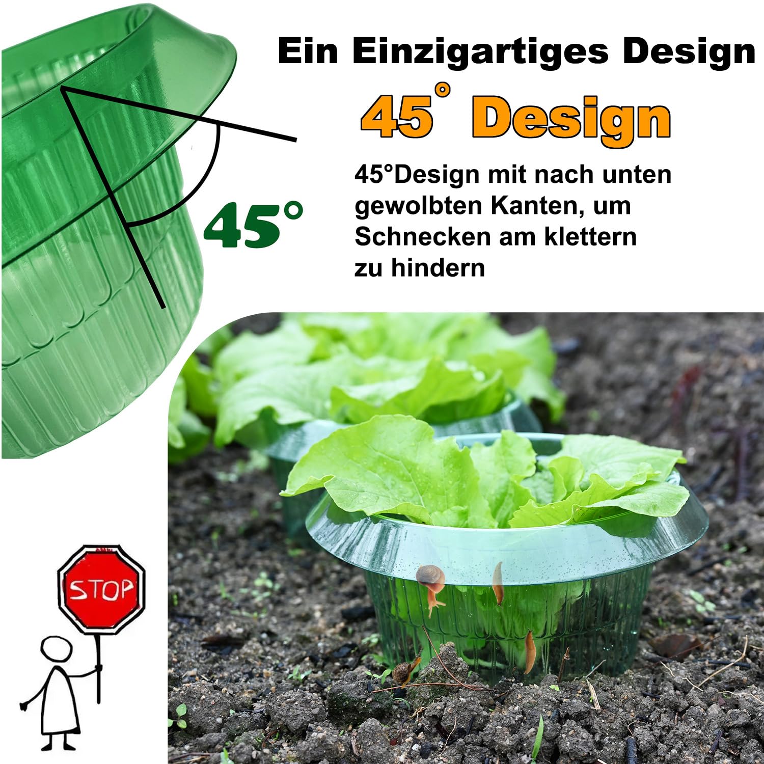 30 Stücke Verstärkt Schneckenkragen | Salatringe zur Abwehr von Schnecken, Effektiver Schneckenschutz für Ihre Salatpflanzen und Kohl