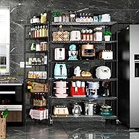 Vista 2 de 6 Tier Shelf Wire Shelving Unit, NSF Metal Heavy Duty Adjustable Storage Rack with Wheels & Shelf Liners for Commercial Grade Utility Steel Storage
