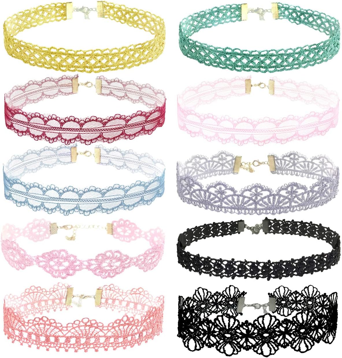 Women's Lace Velet Choker Necklace Set Gothic Tattoo Elegant Chocker Collar