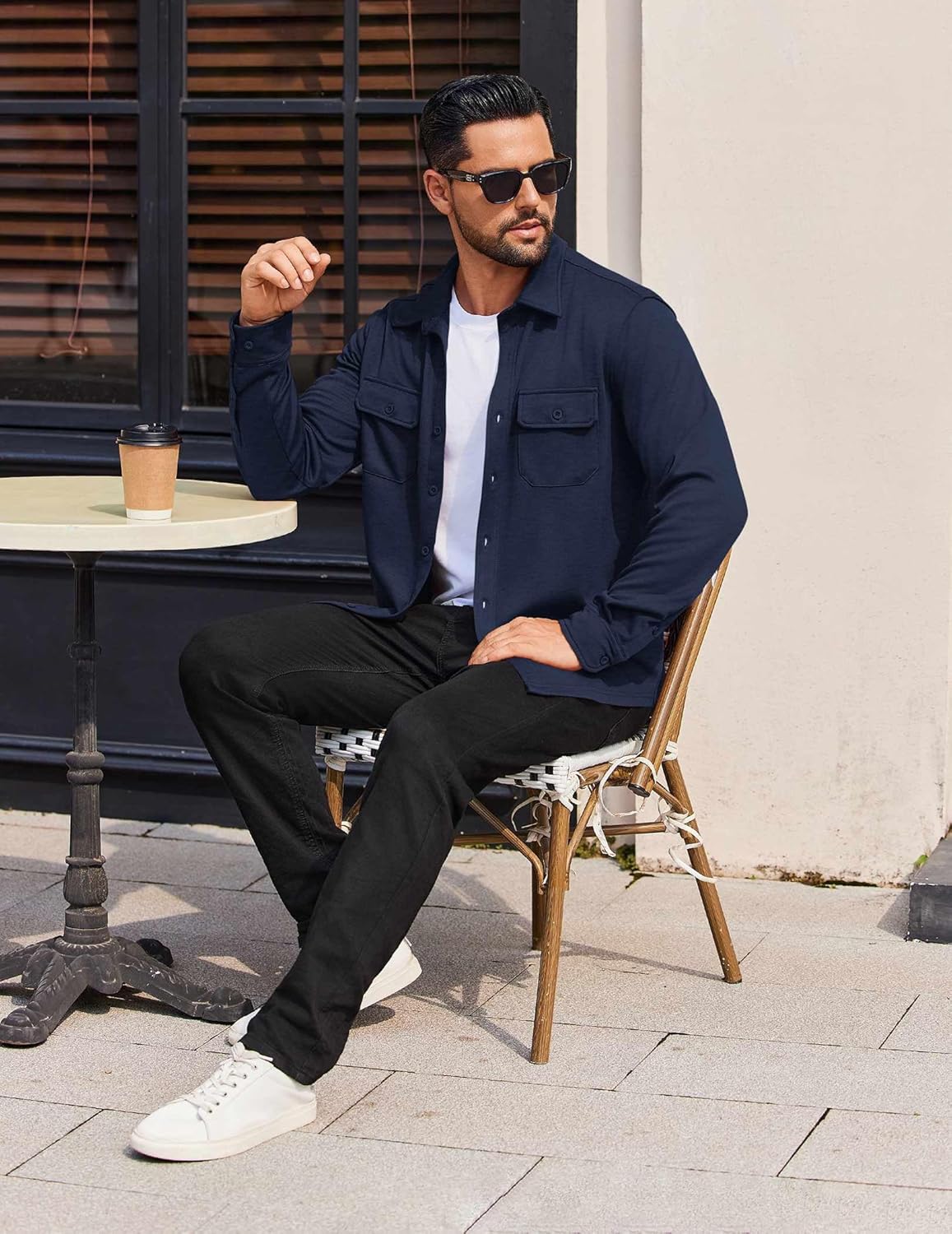 COOFANDY Mens Long Sleeve Shirts Casual Button Down Shirt Wrinkle Free Dress Shirt with Pocket - Image 3