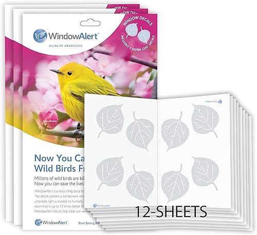 Miniatura 28 de WindowAlert Cobertura Anticolisión de Copo de Nieve - Adhesivo de Ventana UV-Reflectante para Proteger a las Aves Silvestres de Colisiones contra