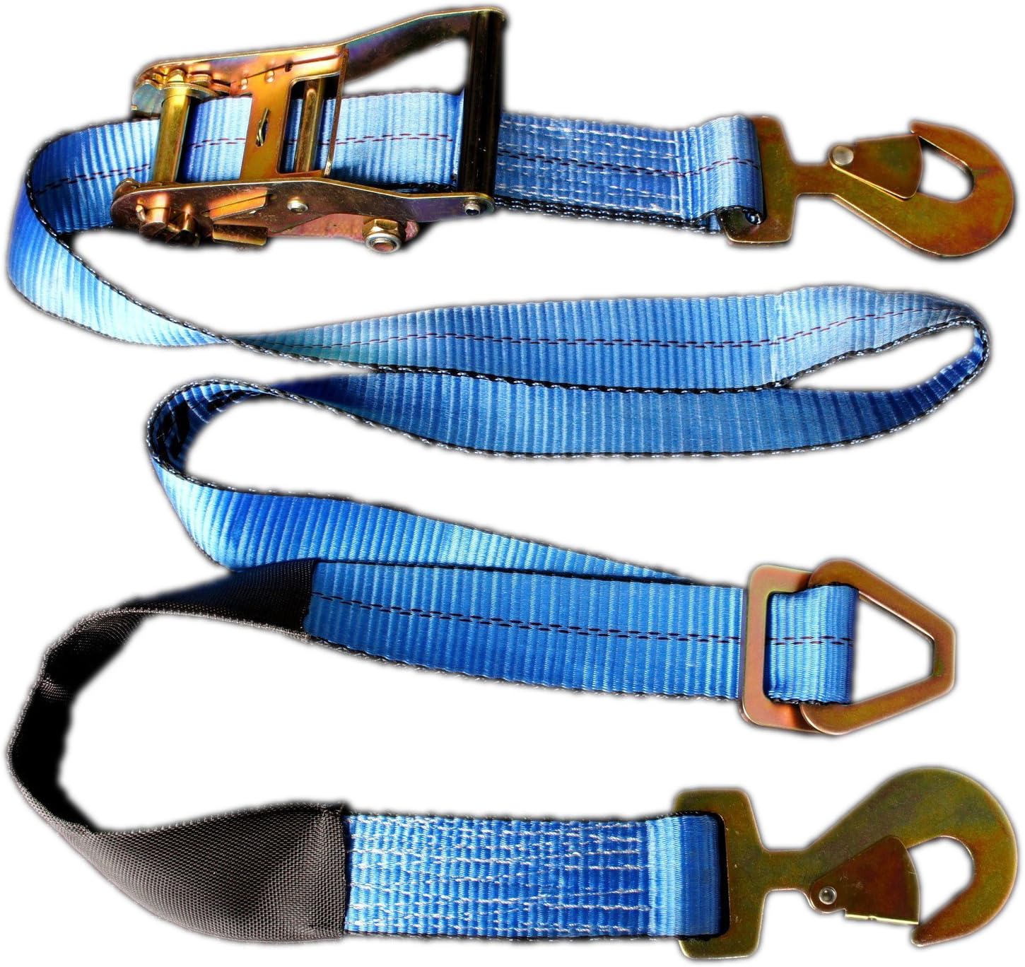 2" x 8' Blue Auto Car Hauler Ratchet Axle Straps (4 Pack)