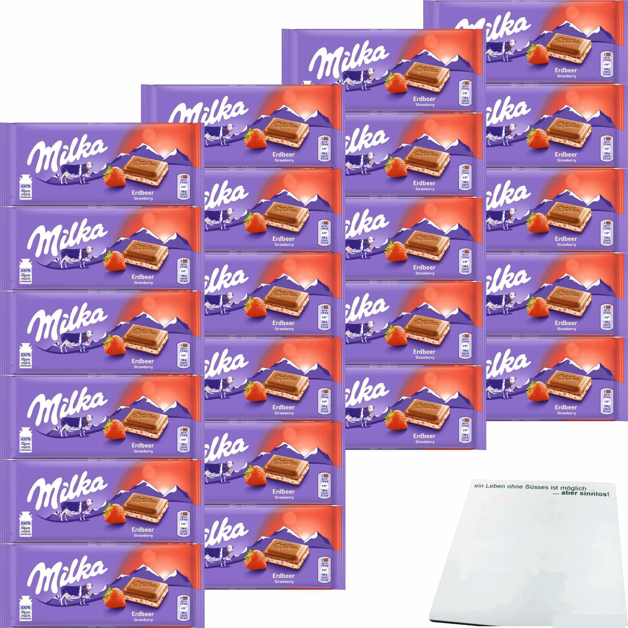 usy Bundle für Milka Erdbeer 22er Pack (22x100g Tafel) + usy Block