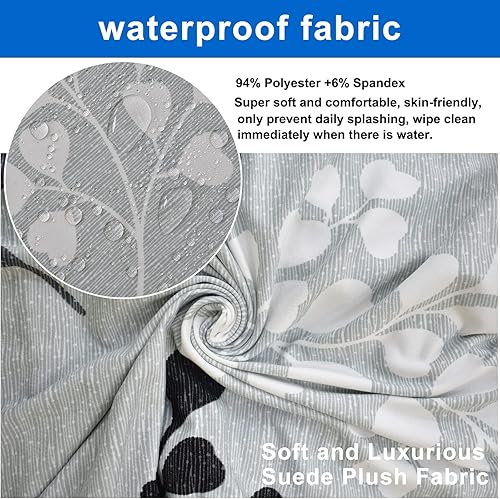 Miniatura 3 de FUANGUI Funda impermeable para sofá de 2 piezas, funda elástica con estampado, funda de cojín para sofá, lavable, protector de muebles para sala de