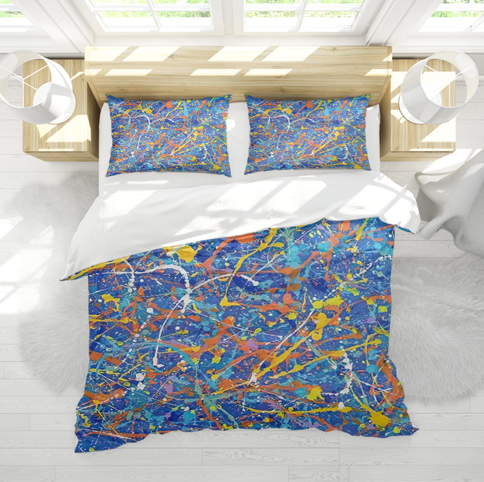 Housse de couette Jackson Pollock pour lit de ferme rétro