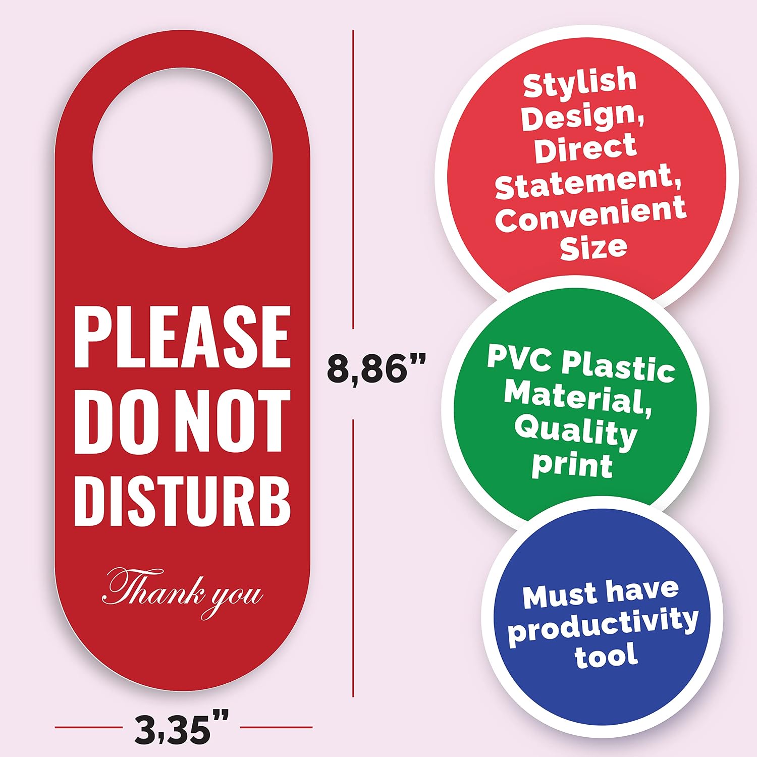Do Not Disturb Door Hanger Sign 2 Pack (Green/Red Double Sided) Please Do Not Disturb on Front and Welcome Please Knock on Back Side, Ideal for Office Home Clinic Dorm Online Class and Meeting Session