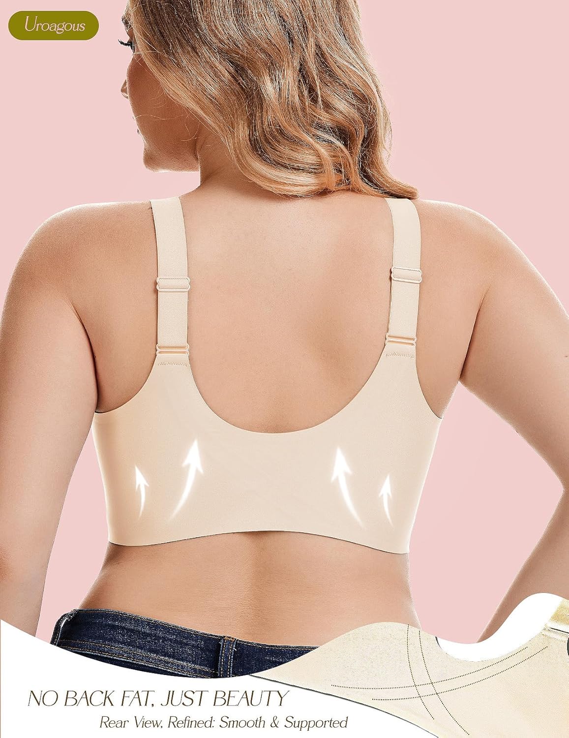 Womens Front Closure Bras for Women Seamless No Underwire Mesh Neck Bralettes Supportive Wireless Mastectomy Bra - Image 4