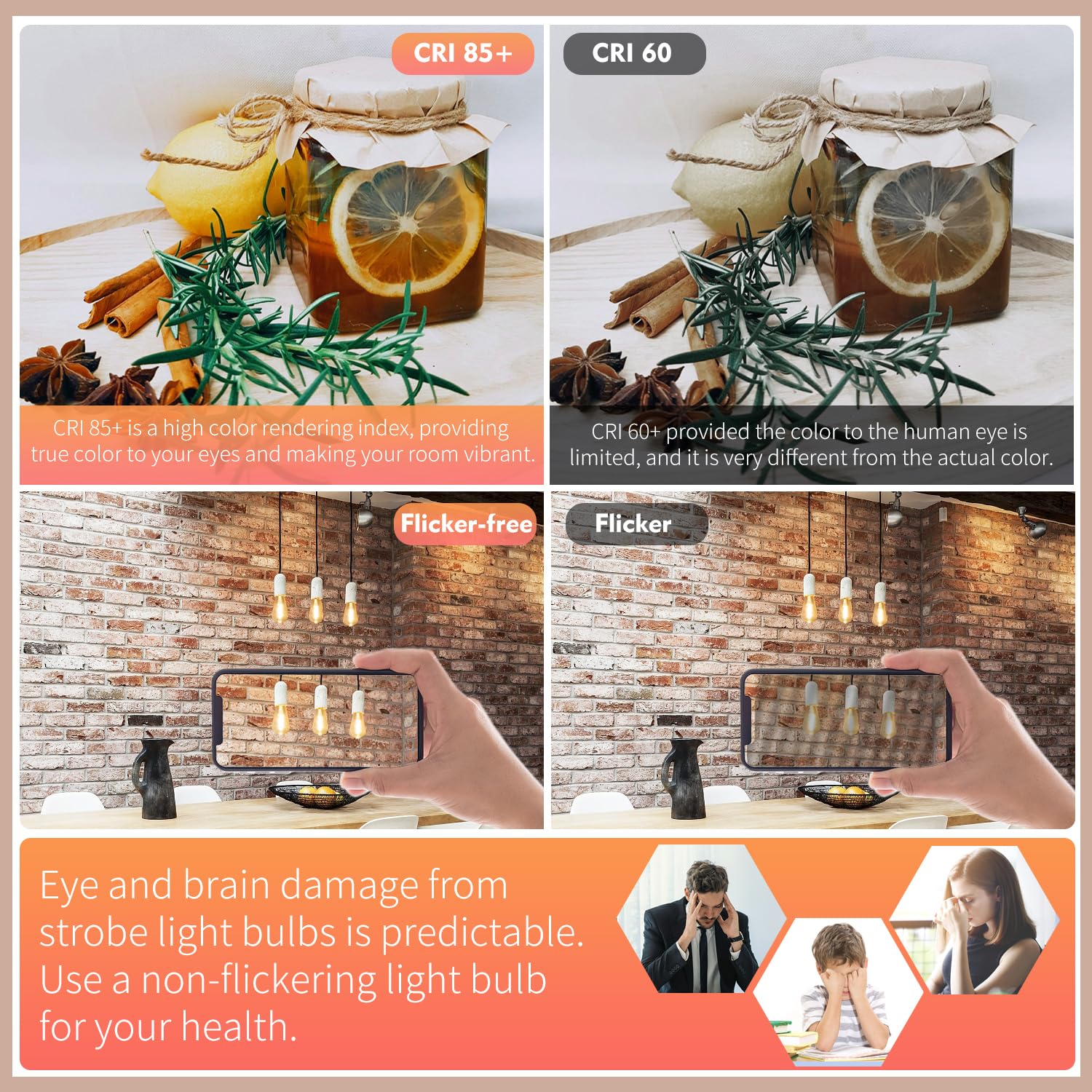 12 sztuk żarówek Edison odpowiednik 60 W, ściemniane żarówki LED vintage, średnia podstawa E26, ciepła biel 2700 K, 6 W, 600 lm, 80 + CRI, antyczna dekoracyjna żarówka LED, Shtterfroof Clear