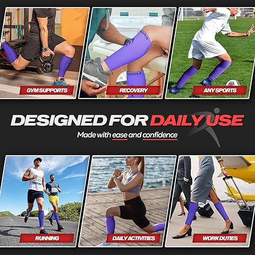 Miniatura 6 de Rymora - Pernera de compresión unisex, soporte ppantorrillaalivio del dolortratamiento pvenas varicosas, calcetines ortopédicos sin pies