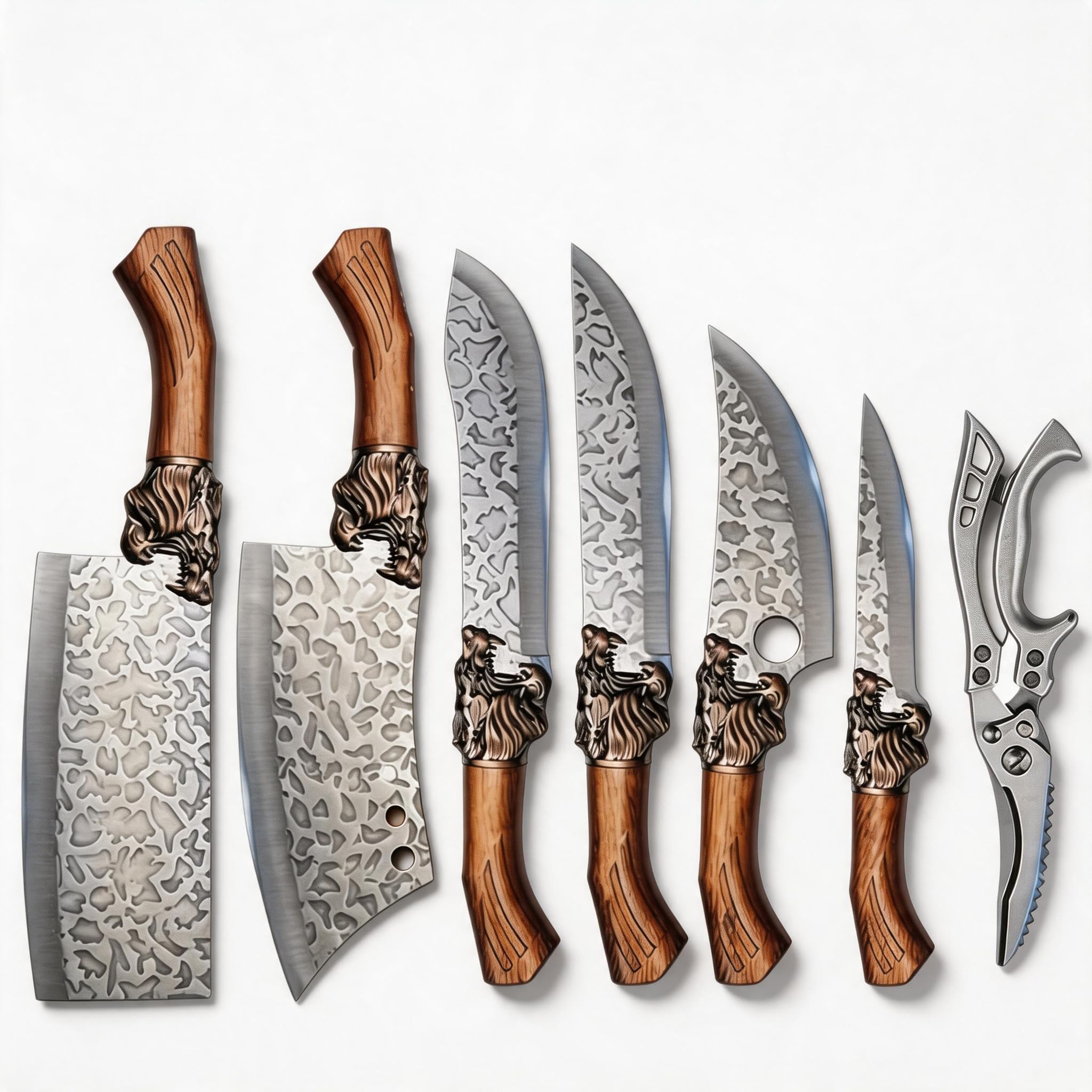 ケ*ウ様 Butcher ProductS WXCOO 7PCS Butcher Knife Set for Home Kitchen, High Carbon Steel