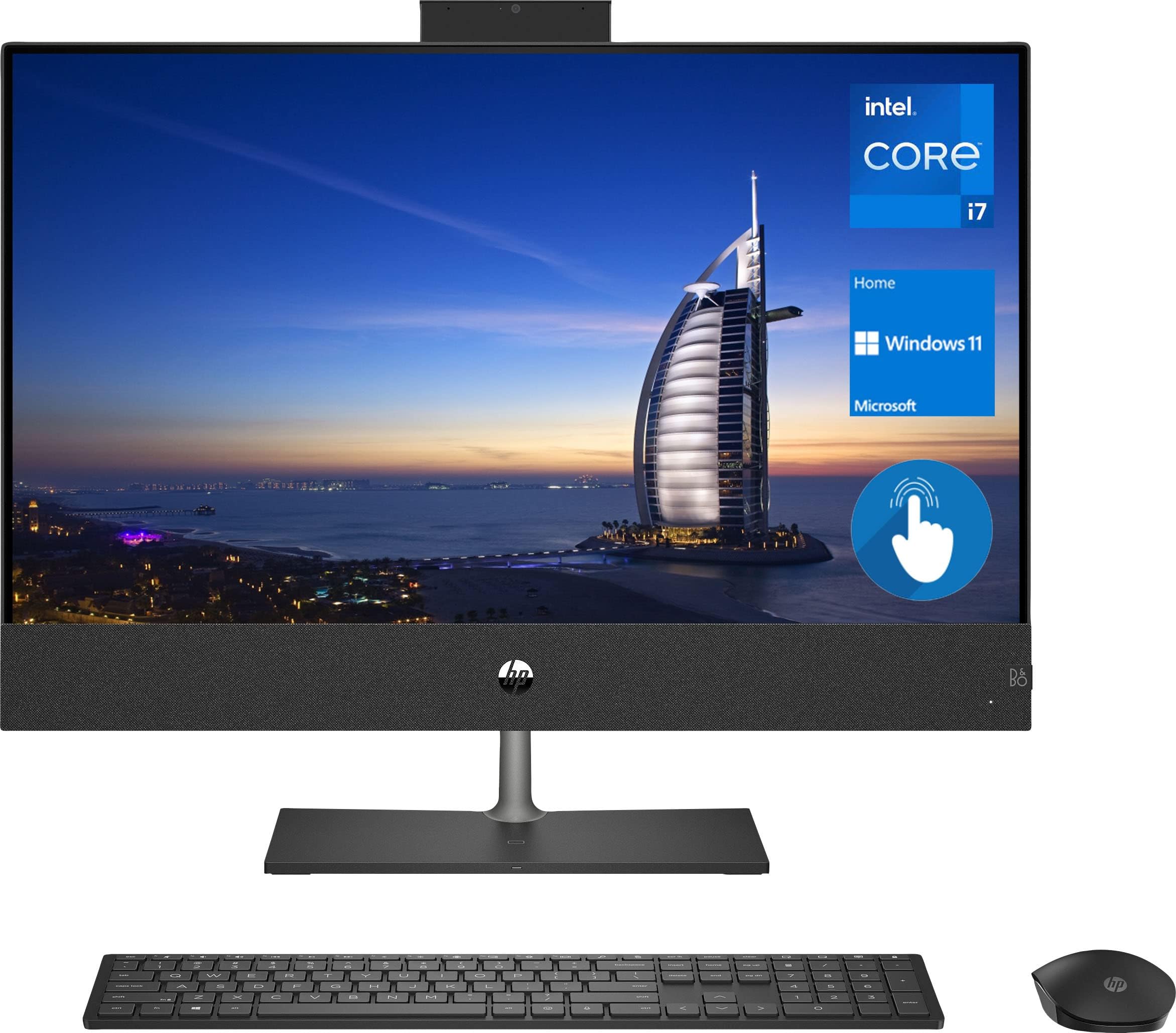 HP Pavilion All-in-One Desktop, 27" FHD Micro-Edge Touchscreen, 12th Gen Intel Core i7-12700T, 64GB RAM, 1TB SSD, HDMI, RJ-45, Webcam, Wireless KB&Mouse, Wi-Fi, Windows 11 Home