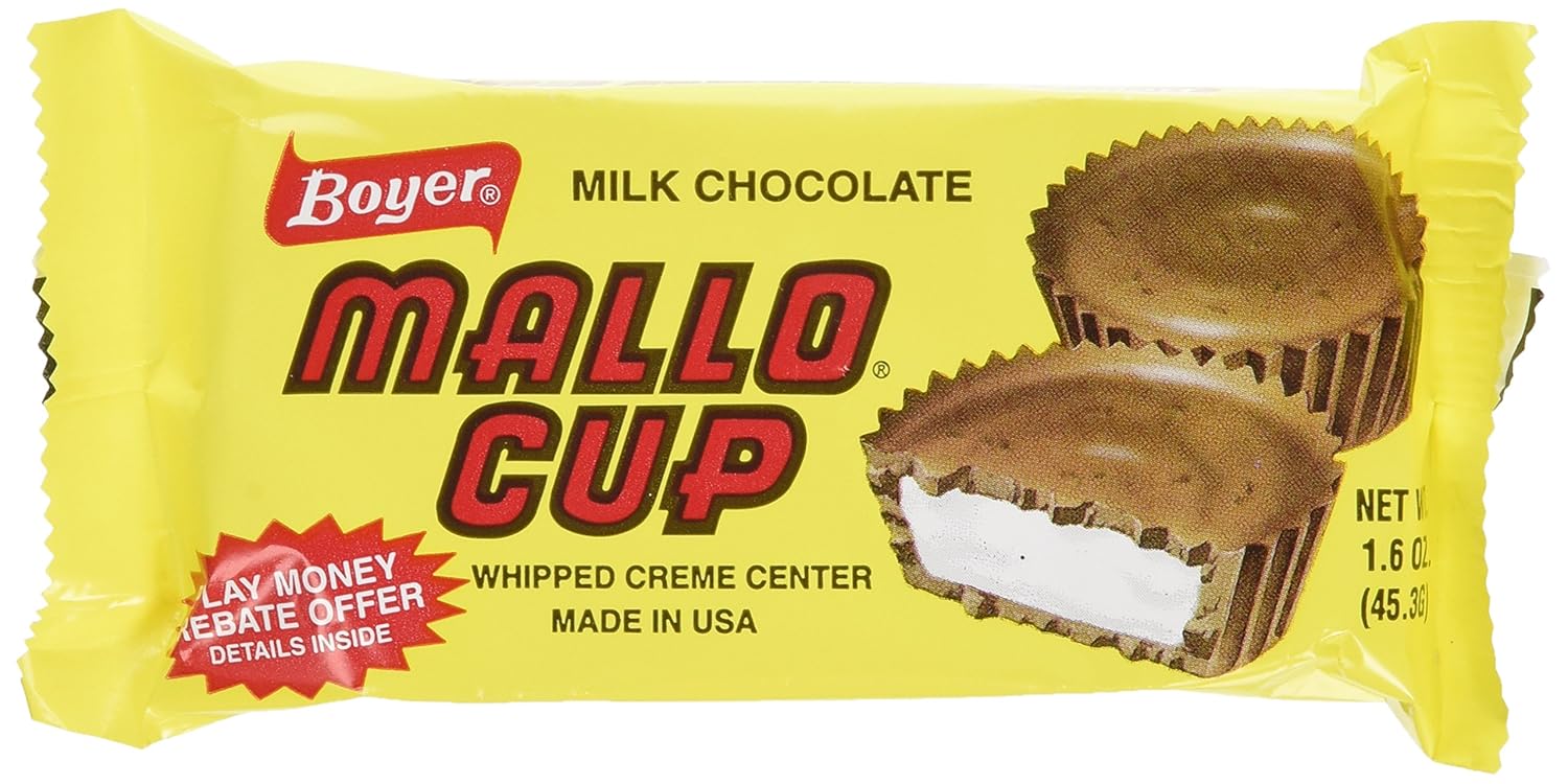 Boyer Candy Company Mallo Cups, 1.6Ounce Boxes (Pack of 24