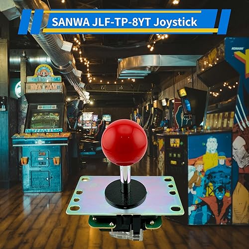Miniatura 2 de SANWA JLF-TP-8YT Arcade Joystick (Red Ball Top) - Premium, High Precision, Responsive Controls, Multi-Platform Compatible - Ideal for Gaming