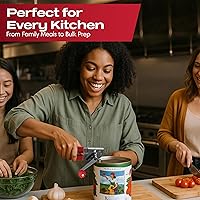 Vista 8 de Chef-Master Paquete de 2 abrelatas resistentes manuales con agarre antideslizante, manual para latas grandes