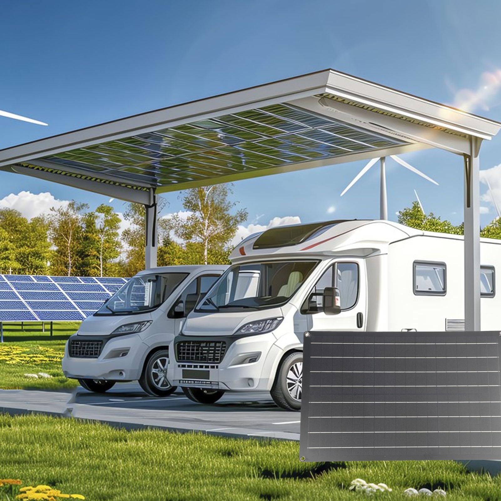 Ładowarka do Paneli Słonecznych 30 W, Przenośny Zestaw do ładowania energią słoneczną z Inteligentnym Kontrolerem Akumulatorów Samochodowych i Motocyklowych 12 V