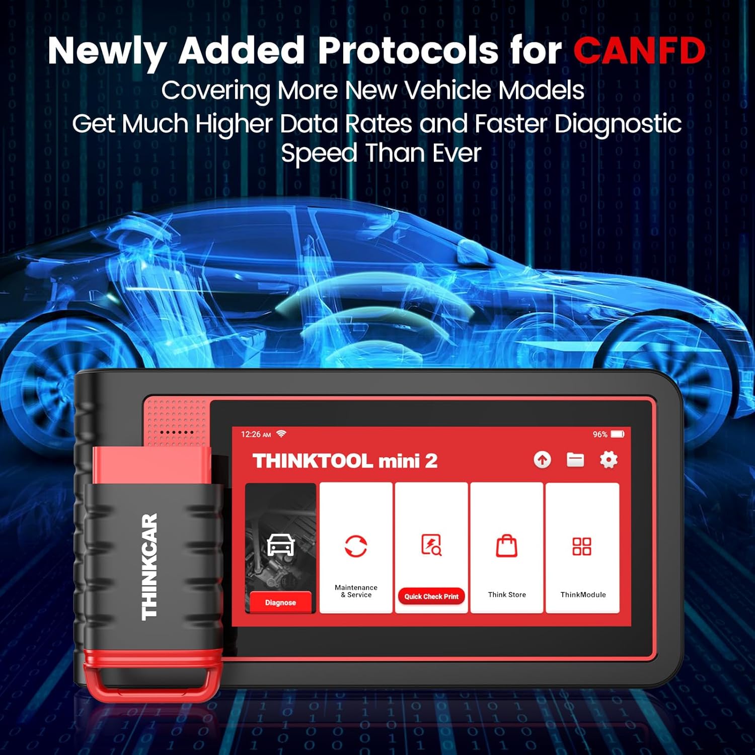 THINKCAR scanner displaying CANFD protocol support