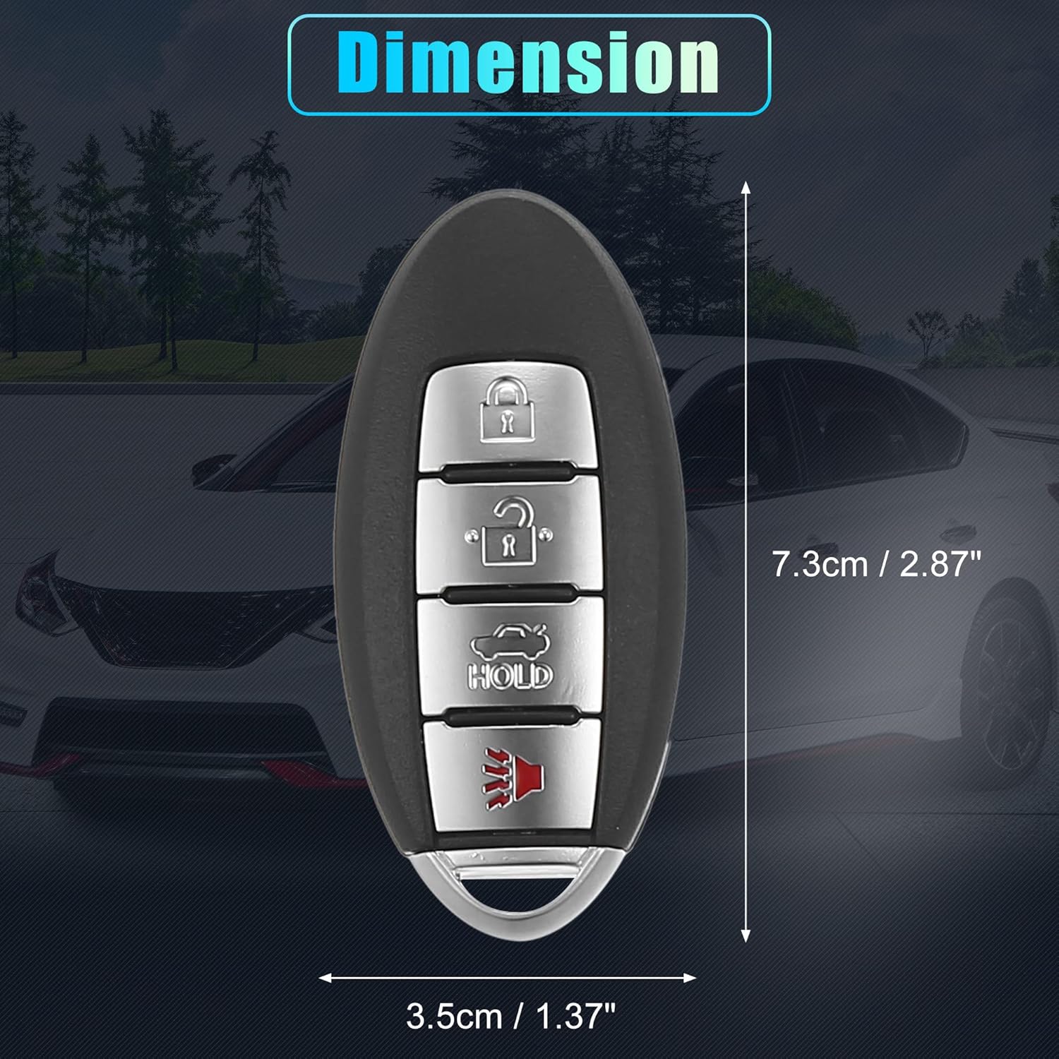 X AUTOHAUX 433MHz KR5S180144014 Replacement Smart Proximity Insert Keyless Entry Remote Key Fob for Nissan Altima Maxima 2013 2014 2015 4 Buttons 47Chip 7812D-S180014