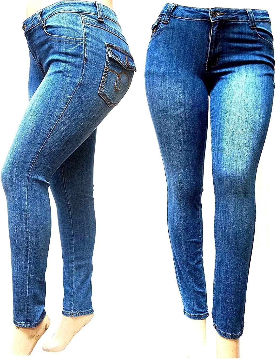 Jack David /Rock & Stone Women’s Plus Size Stretch Premium Blue Black Denim Jeans Slim Bootcut Skinny Pants