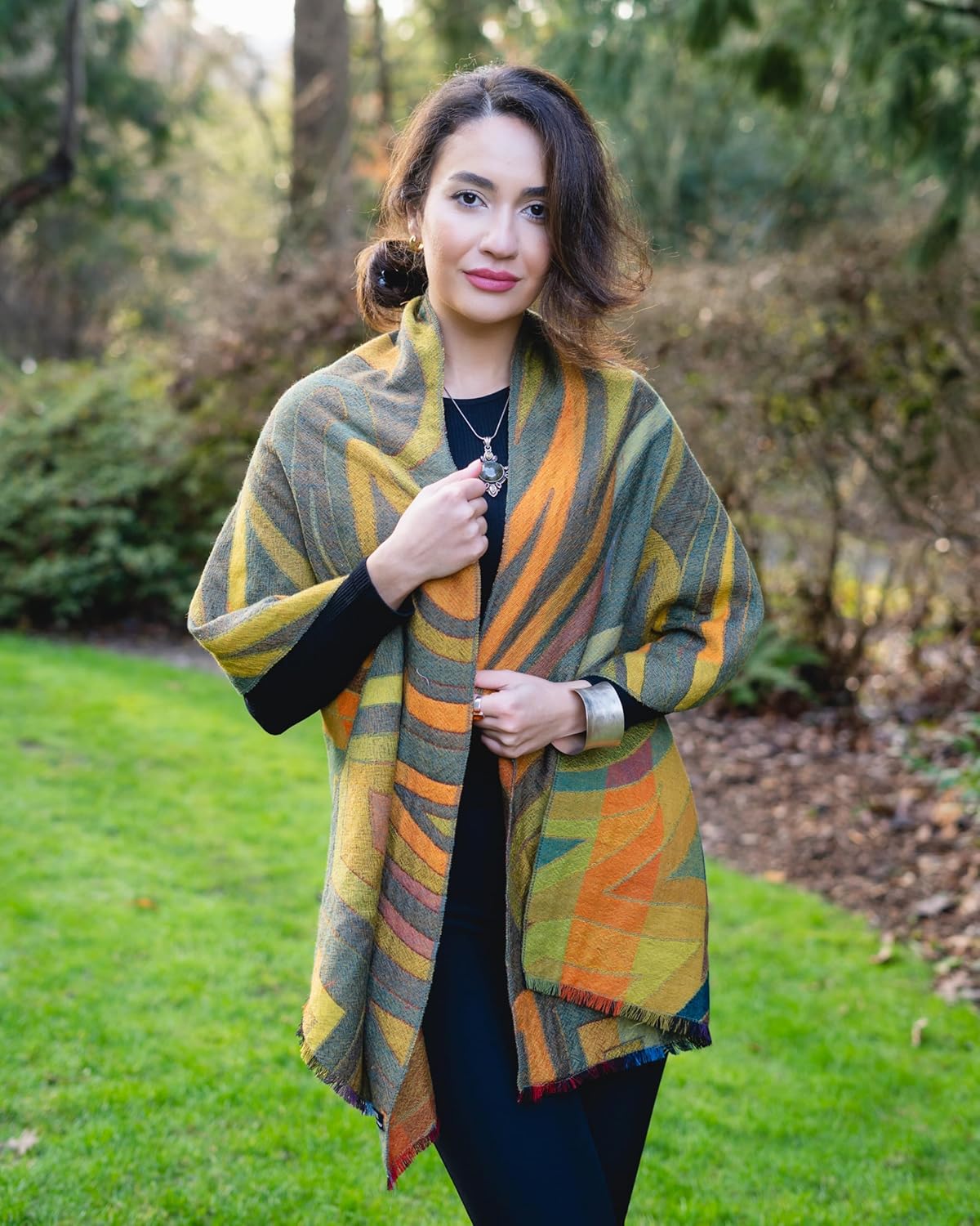 In Style 100% Australian Merino Wool Shawl for Women & Men, Soft & Warm, Reversible, 19" x 76" - Image 6