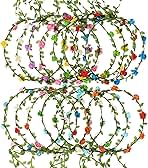 EBOOT 15 Pieces Assorted Colored Flower Crown Wreath Headband Garland Multicolor Headbands Floral Headpiece for Wedding Festival Vacation Fairy Party Photography Props
