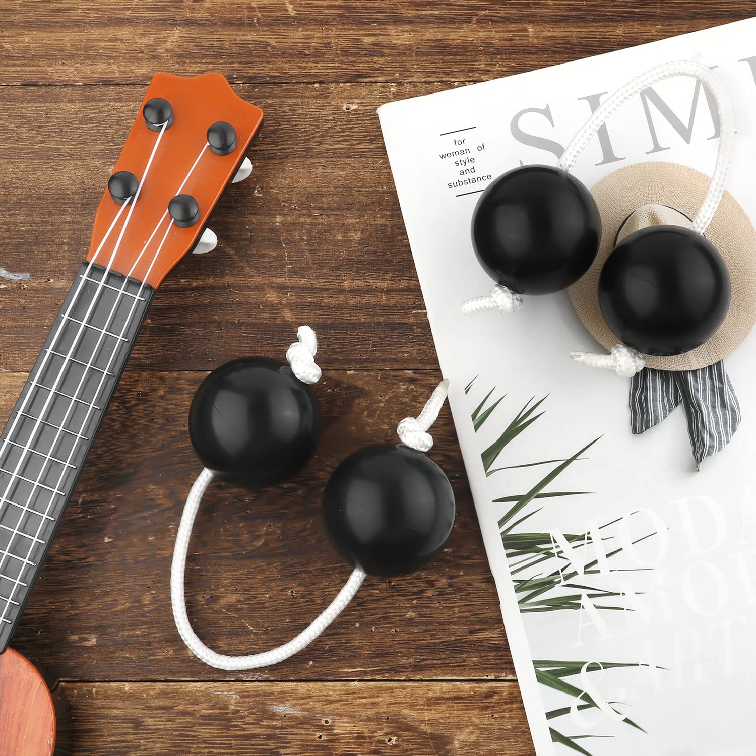 2 para Instrumentów Muzycznych Aslatuas Rytmiczna Pilka, Instrument Grzechotka Marakasy Wytrzasarki do jaj Kashaka Instrumenty Perkusyjne na Imprezy Muzyczne