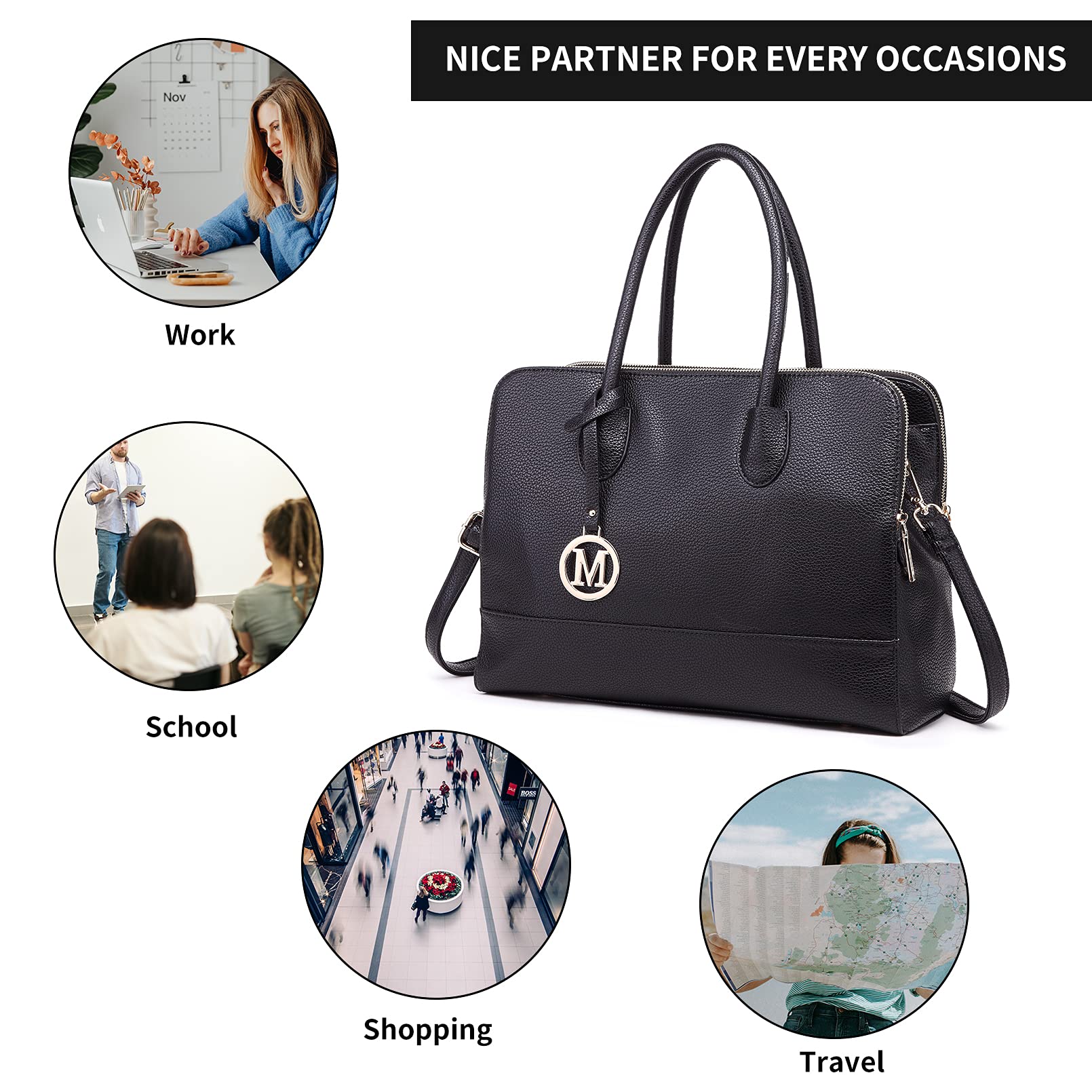 Women Adjustable Handbags Designer Shoulder Tote Bag Large For Work