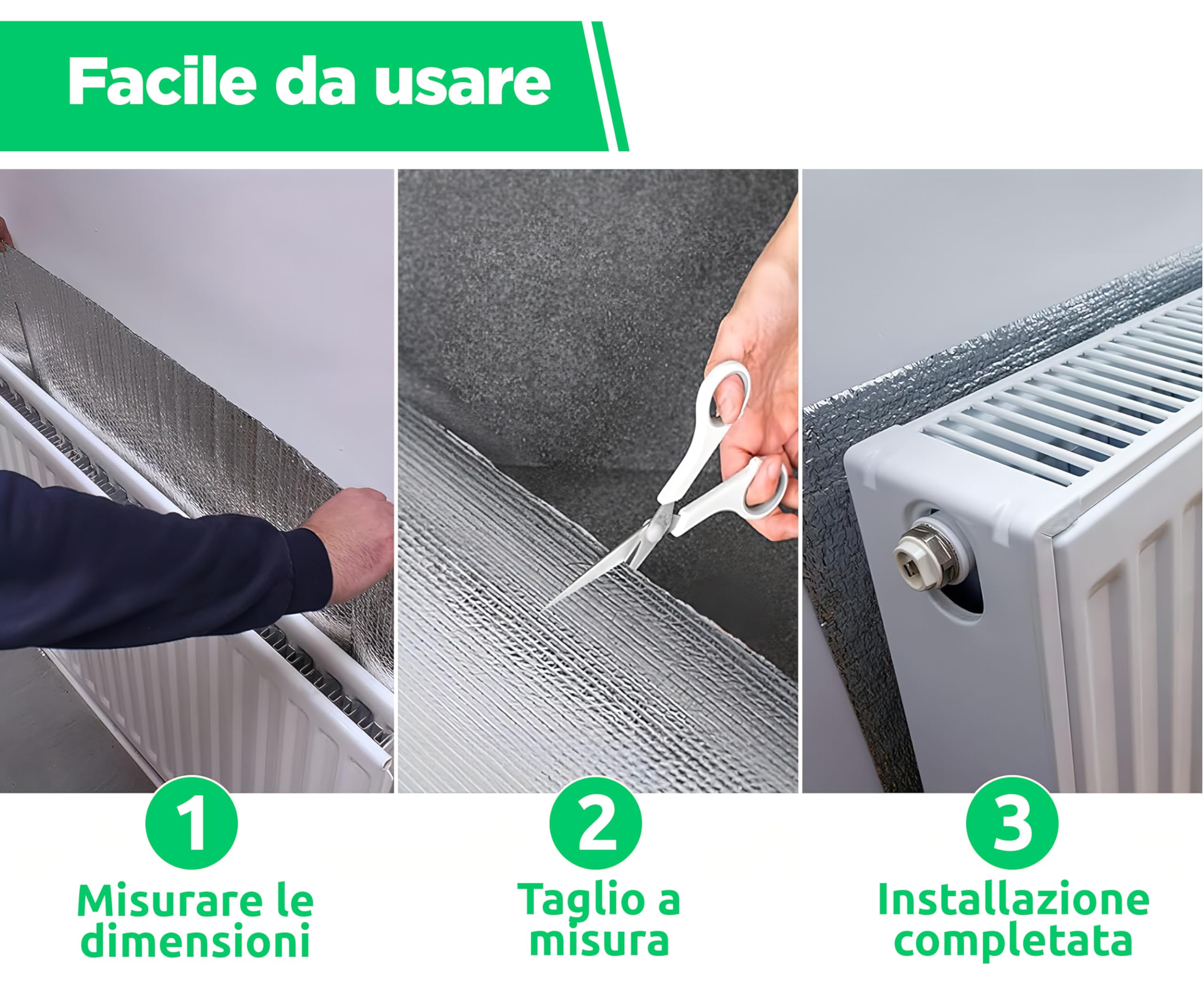 Optimer System - Isolamento Termico Riduce il Freddo e il Calore - Pannelli Riflettenti per Termosifoni Riduce la Perdita di Calore - 10x1.20m - 12m²