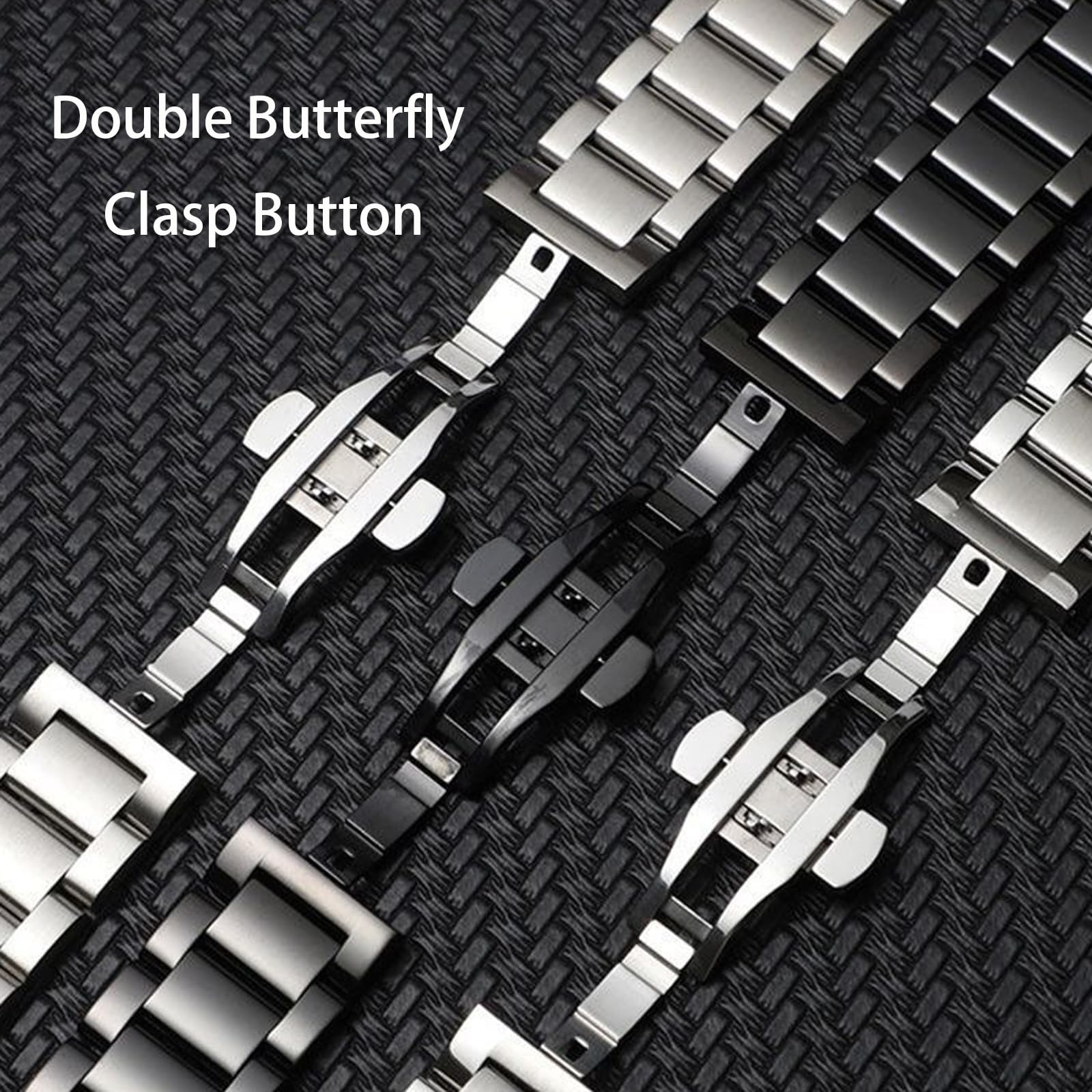 Bracelet Montre en Acier Inoxydable avec Extrémité Droite et Courbée 14mm 15mm 16mm 17mm 18mm 19mm 20mm 21mm 22mm 23mm 24mm Bracelet de Montre Métallique de Remplacement pour Hommes et Femmes