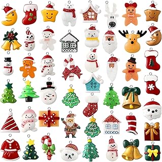 100 Pieces Christmas Mini Ornaments Small Resin Christmas Ornaments Mini Resin Christmas Tree Decorations Miniature Snowma...
