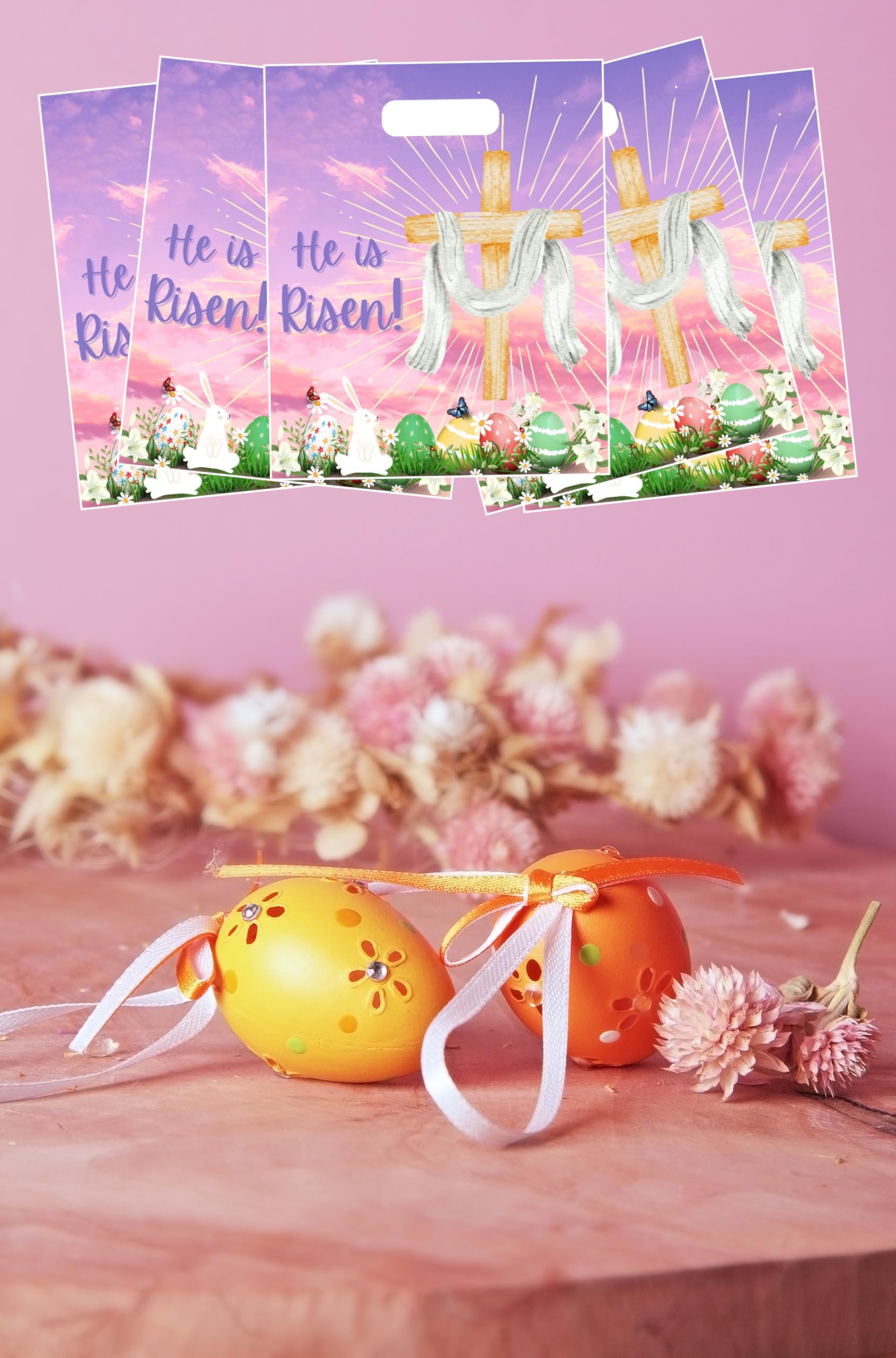20 Pcs He Is Risen Favor Bags - Easter Party Decorations, Reusable Non-Woven Gift Bags - View #7