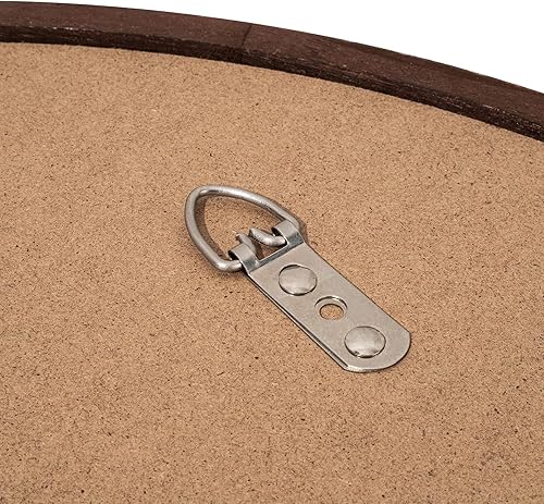 Miniatura 6 de LYYYXGYP Espejo redondo de madera de 24 pulgadas, espejo de pared de granja con marco de madera, espejo circular marrón para baño Marrón,Gris,Madera