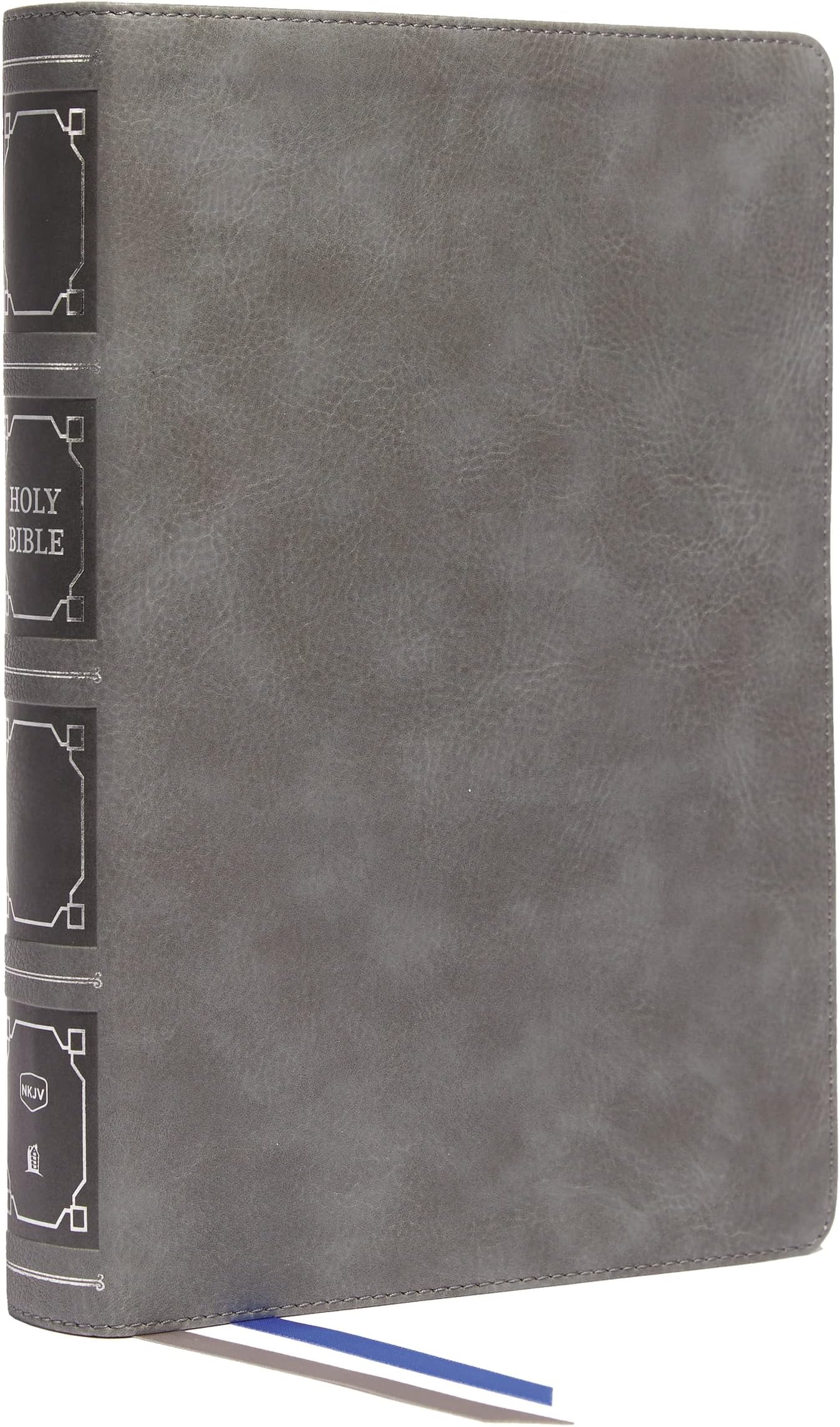 NKJV, Reference Bible, Classic Verse-by-Verse, Center-Column, Leathersoft, Gray, Red Letter, Comfort Print: Holy Bible, New King James Version