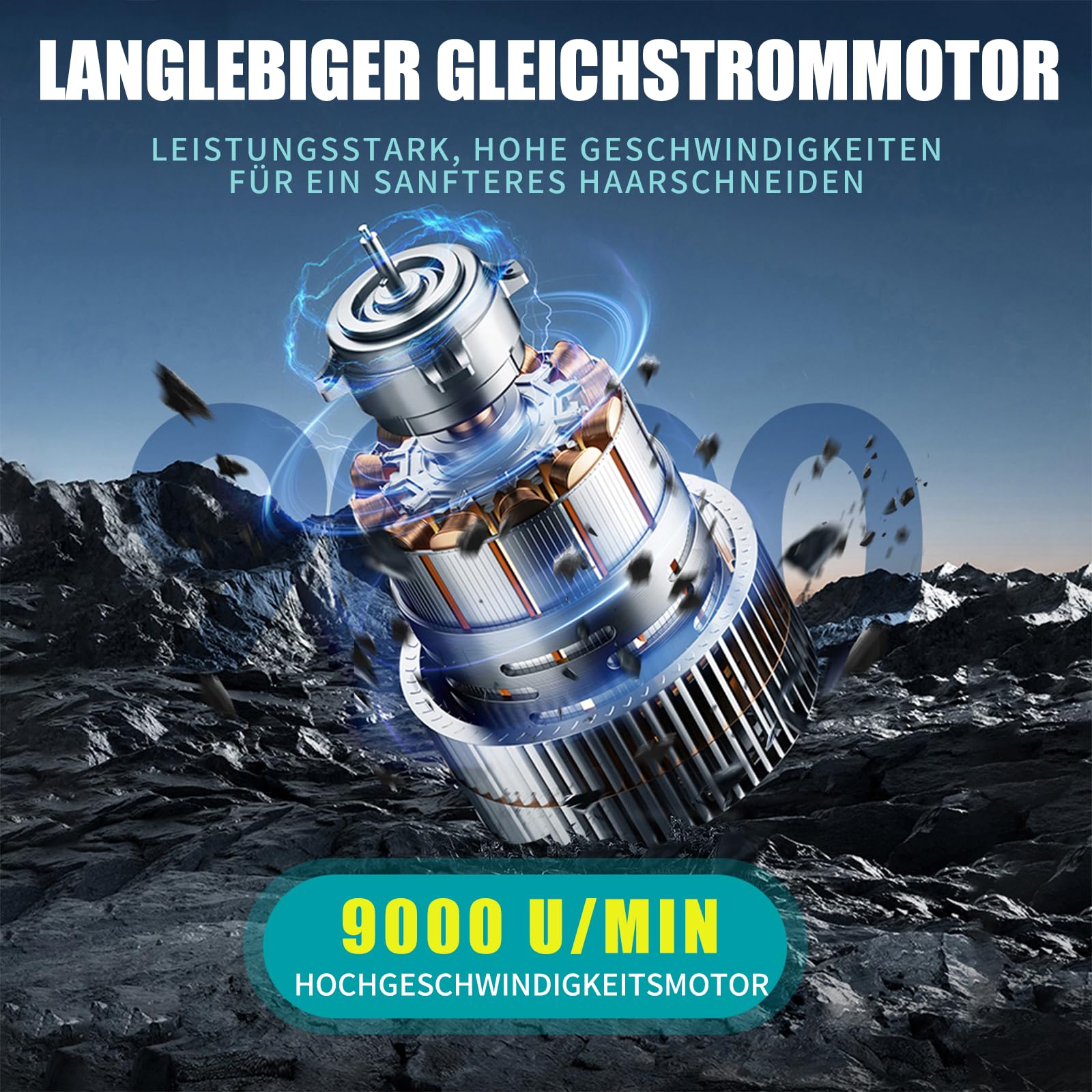 VGR 299 Konturen Haarschneidemaschine Profi, Trimmer Herren mit LED-Display | Kabelloses Haartrimmer Herren Mit Keramik-T-Klinge, 4 FüHrungskamm, 7000 U/Min Motor, 5 Geschwindigkeitsregler