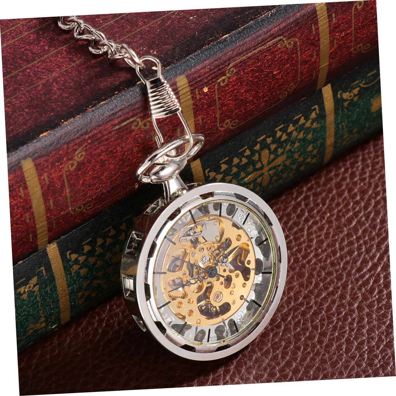 Reloj de Bolsillo Vintage Mecánico Diseño Hueco de Aleación y Mecanismo Manual, Adecuado para Usar como Collar en Ocasiones Obsequios