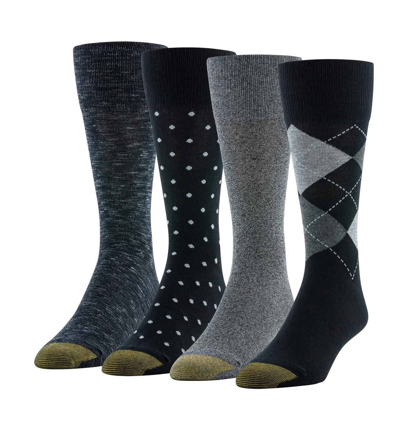 Gold Toe Men's Dress Socks, Flat Knit Crew, 6-12.5 Shoe Size, Black, 4  Pairs | eBay
