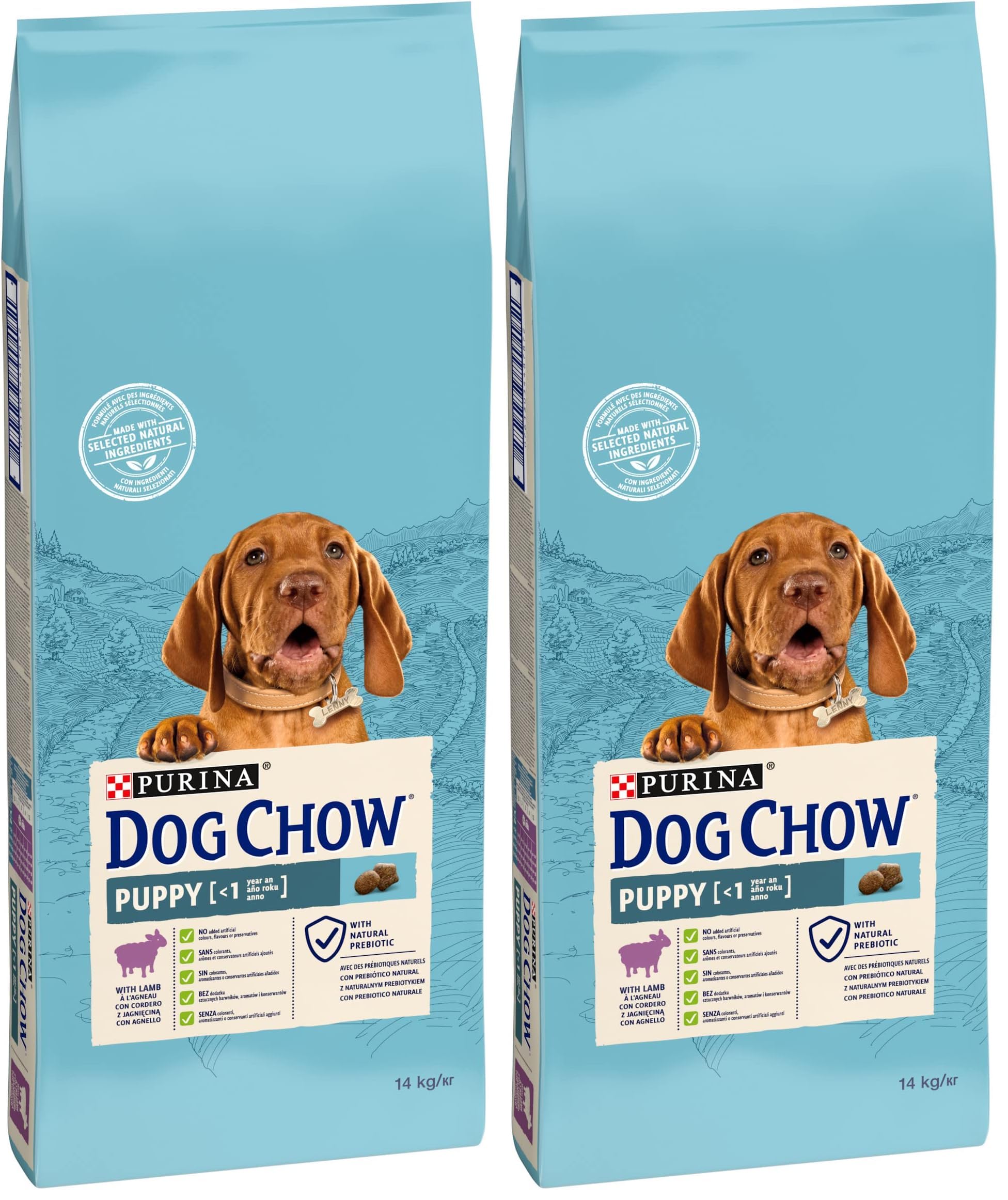 Purina Dog Chow Puppy pienso Para Perro Cachorro Cordero 14 Kg (Lot de 2)