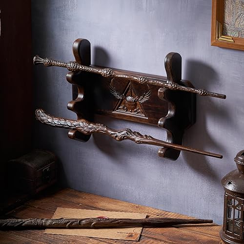 Miniatura 10 de Handicraftviet Soporte para varita de mago, hecho a mano, 1 nivel, para coleccionar, color negro (soporte de varita de serpiente)