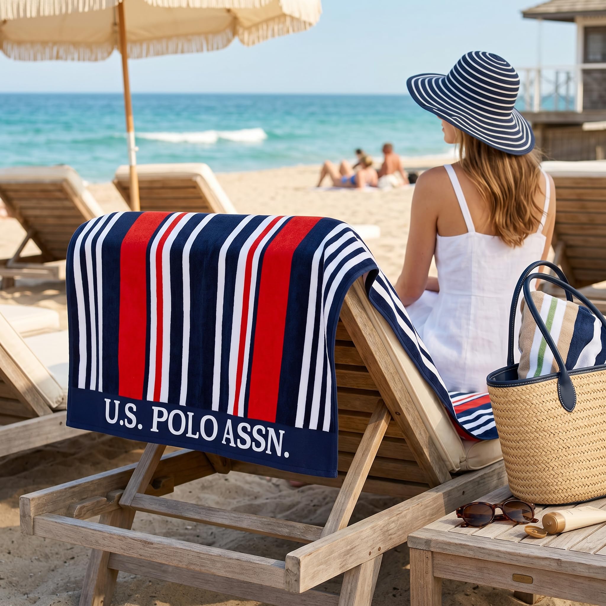 Amazon.com: U.S. POLO ASSN. Oversized Beach and Pool Towel, 100
