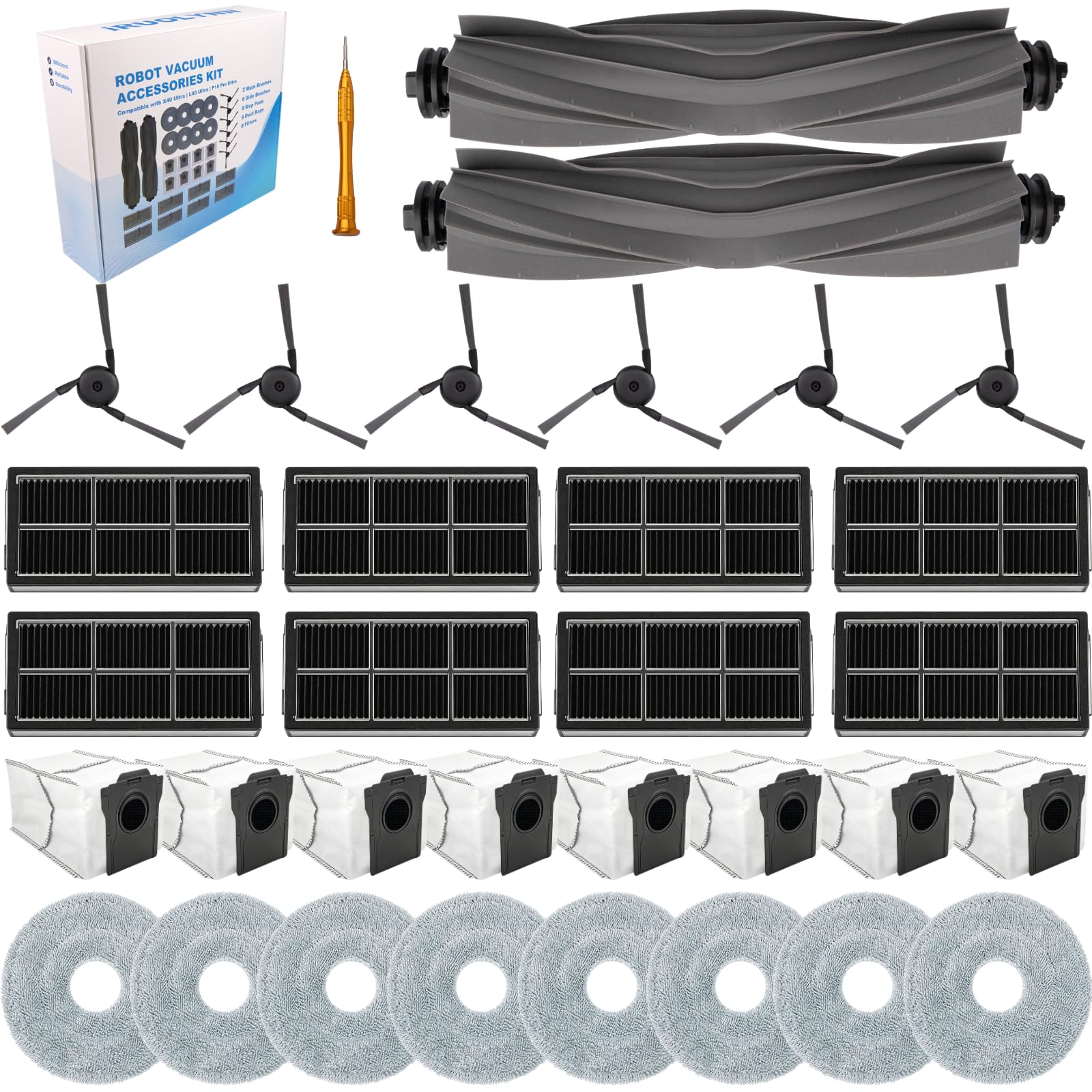 33PCS Accessories for Mova P10 Pro Ultra (Gen 2), Dreame L40 Ultra (Gen 2)