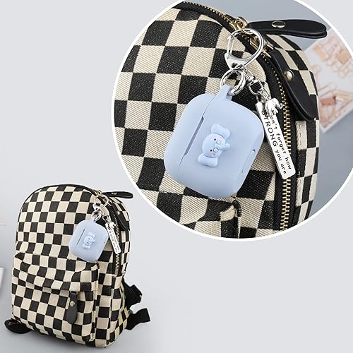 Miniatura 5 de Wonhibo Funda para Airpods 3, linda funda de animal Kawaii para Airpod de 3 generación 2021 con llavero (elefante)