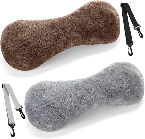 2 almohadas de cuello para reclinable, almohada en forma de hueso, de felpa con correa ajustable, soporte para el cuello y alivio del dolor, cojín
